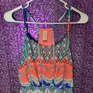 Bright Colored Halter Top Maxi Dress